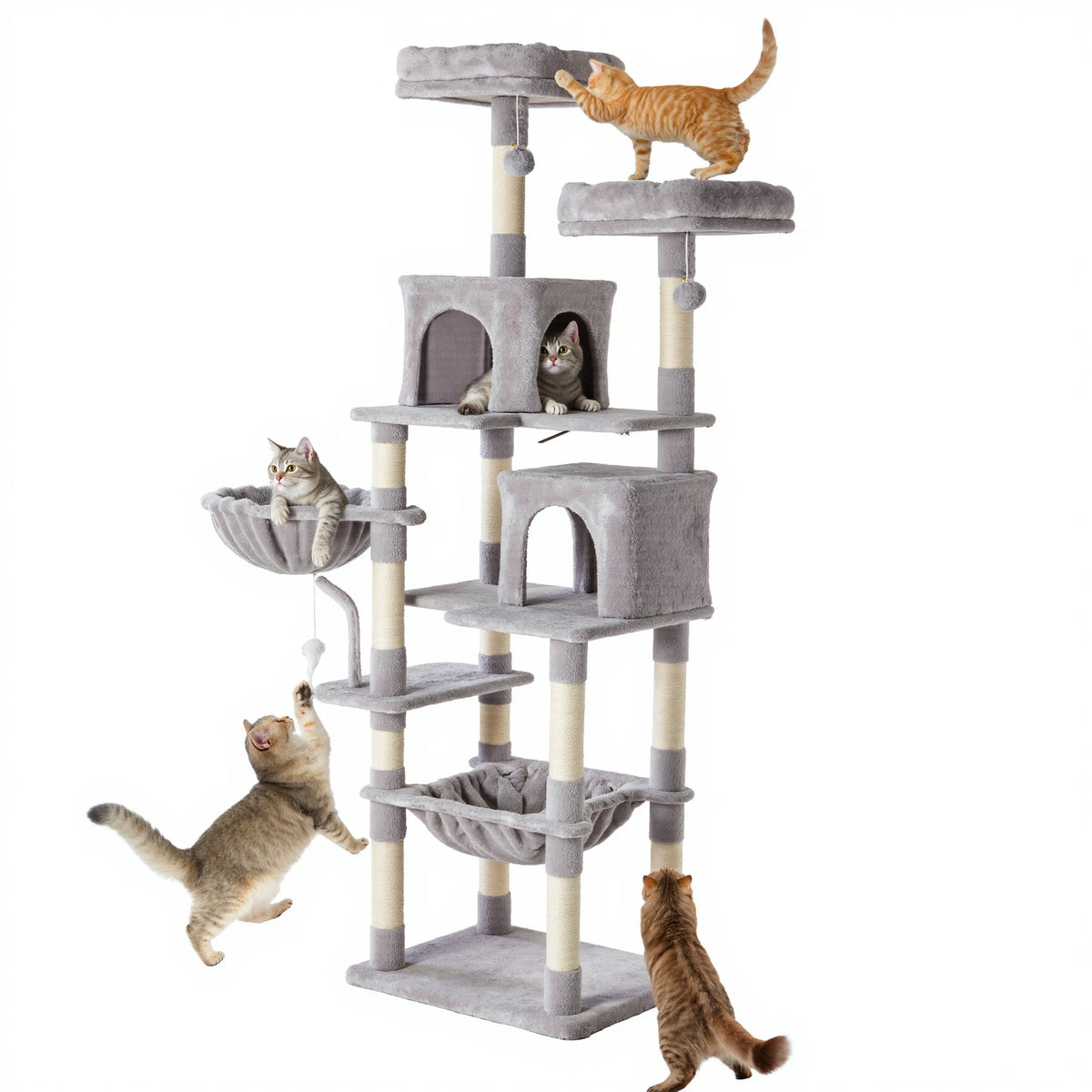 JHK Multi Tier Cat Tree With Durable Sisal Scratching Posts