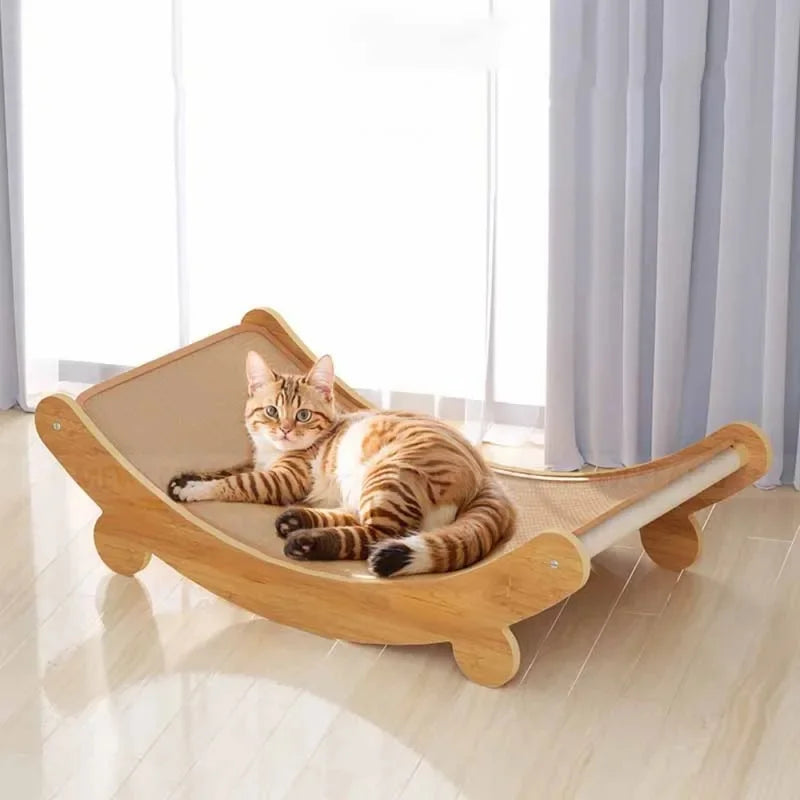 Detachable Wooden Cat Scratching Board And Cat Sleeping Bed