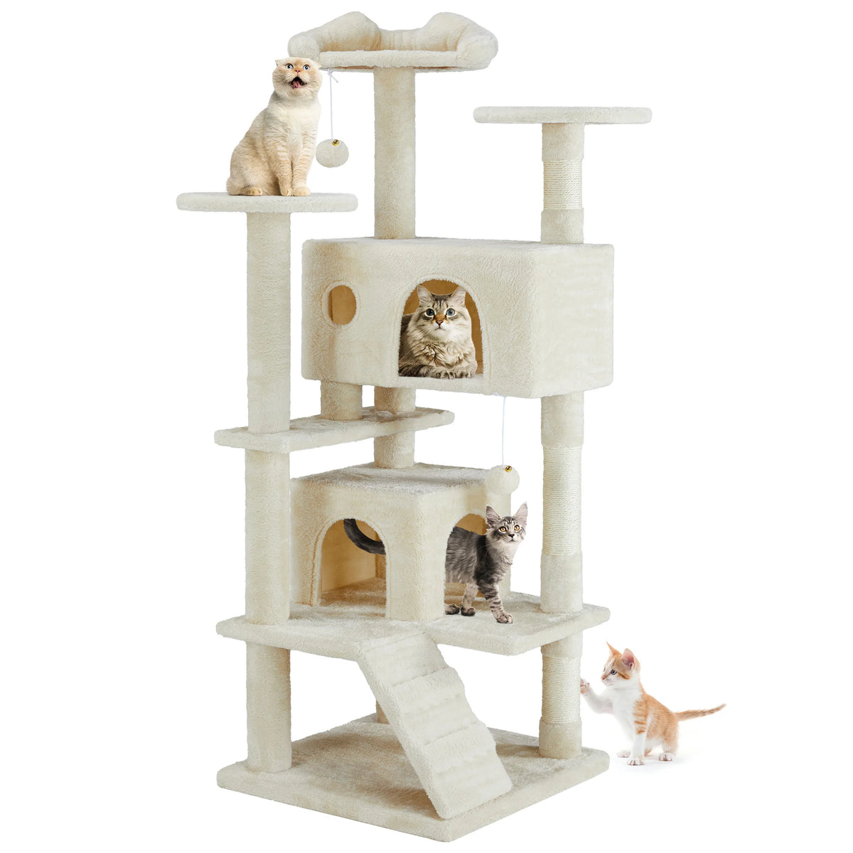 MCQ Multilevel Cat Tree Tower with Sisal Scratching Post Condo