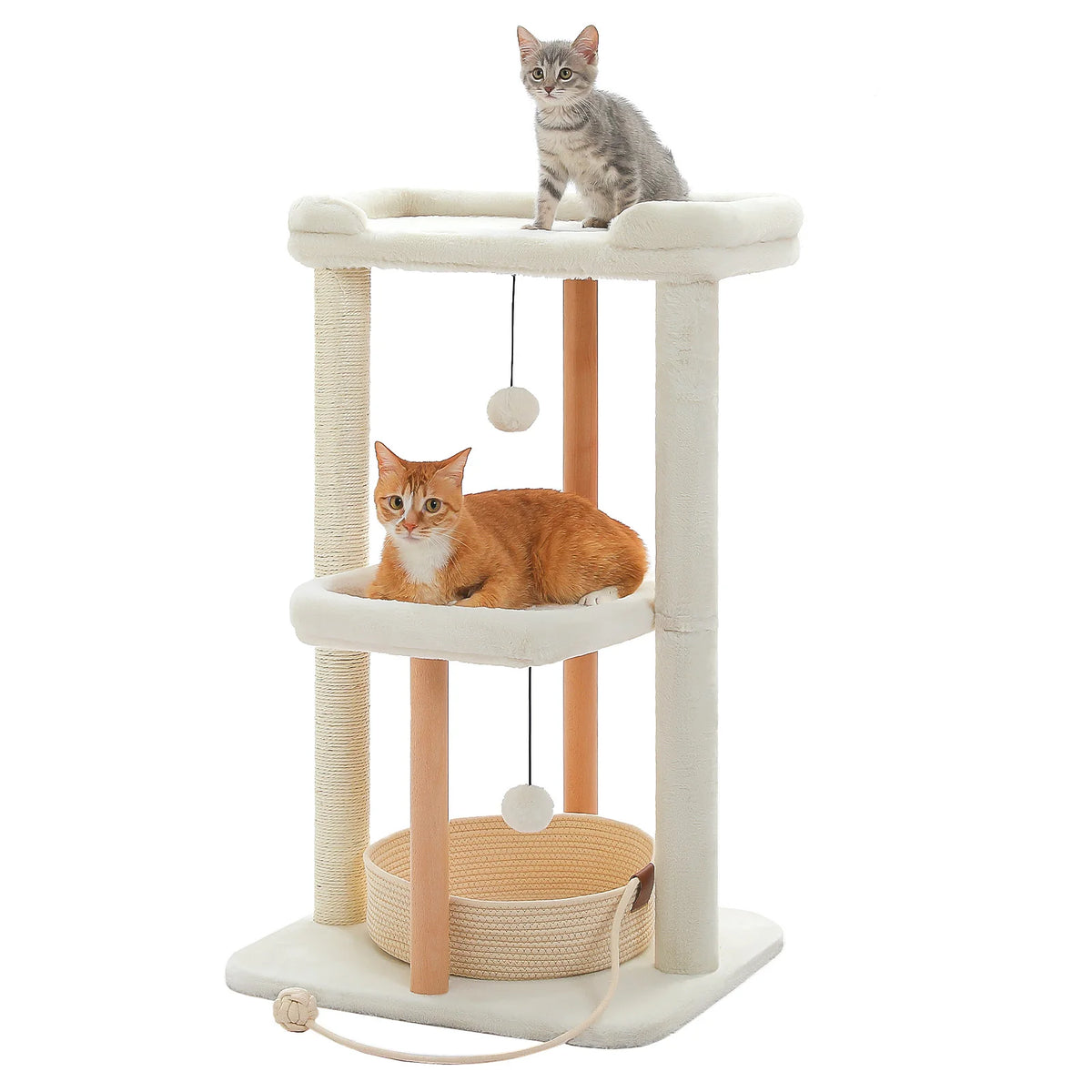 Pawz Road Wood Cat Tower With Sisal Scratching Posts