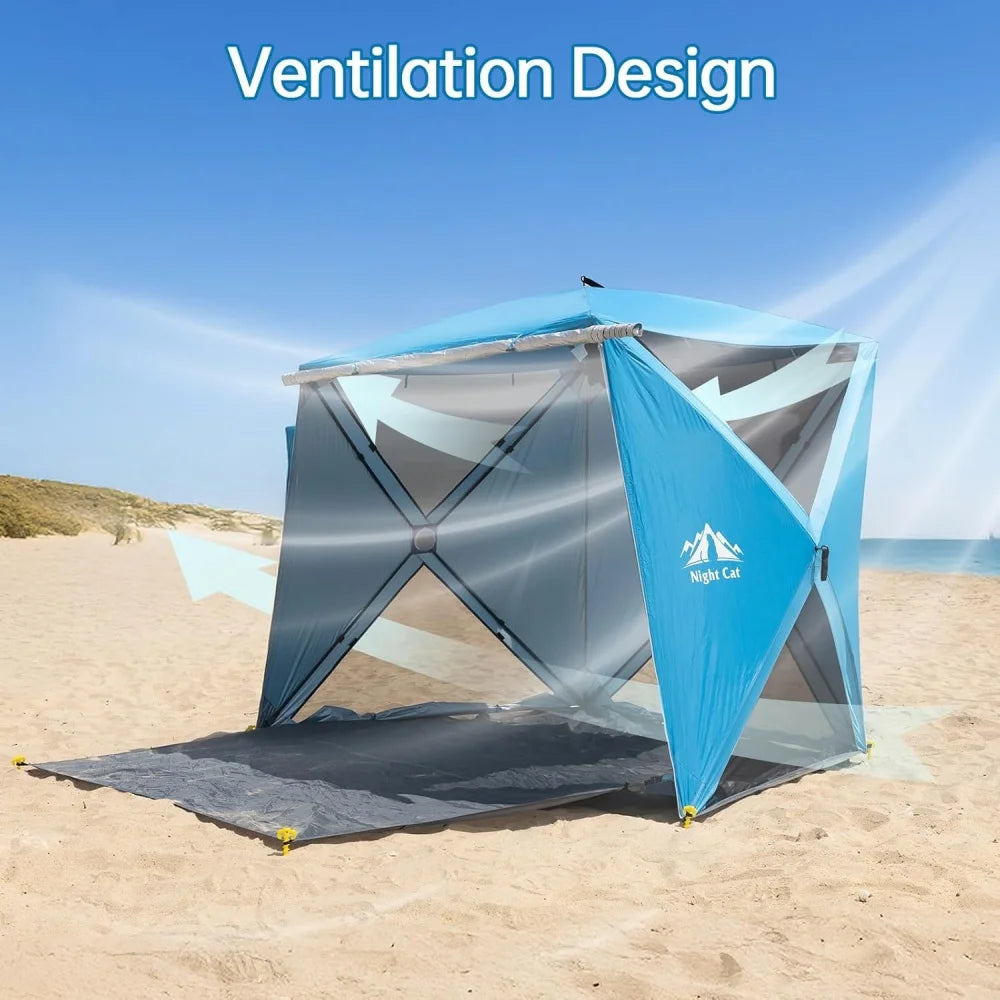 Night Cat Pop Up Beach Tent With Canopy And Footprint