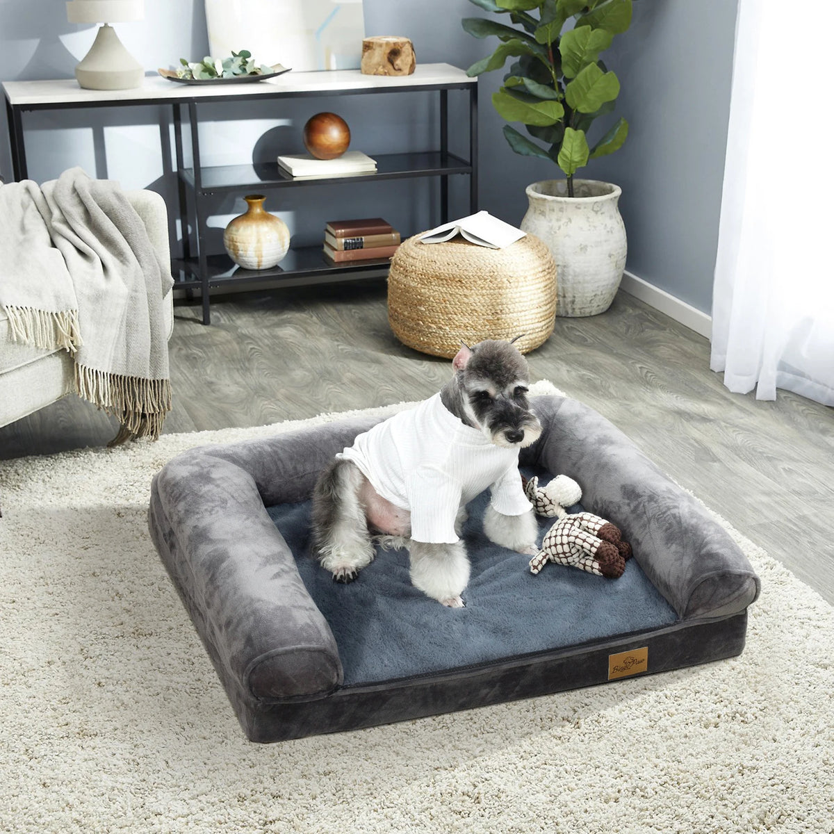 Premium Sofa Style Dog Bed With Bolster And Washable Cover