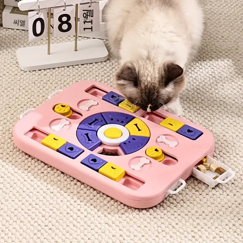 Multifunctional Pet Puzzle Slow Feeder Bowl for Dogs and Cats