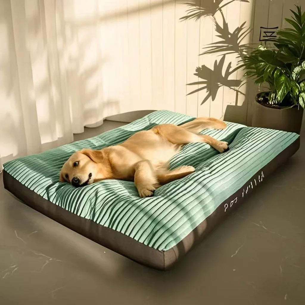 Cozy Corduroy Dog Couch Bed Pad for Large Pets Comfortable