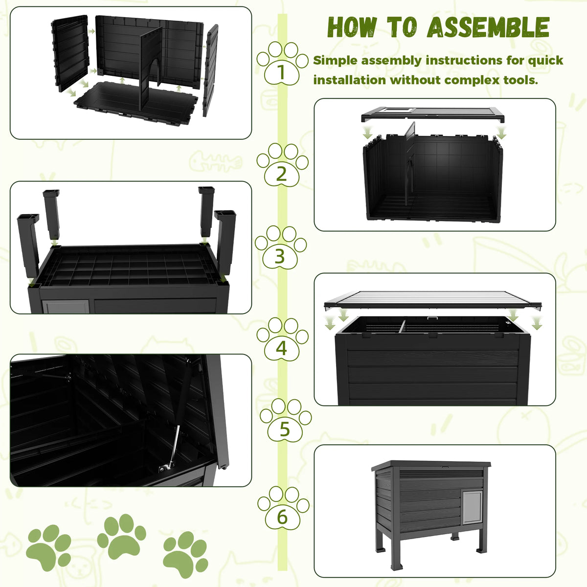Weatherproof Resin Outdoor Cat Shelter With Openable Roof