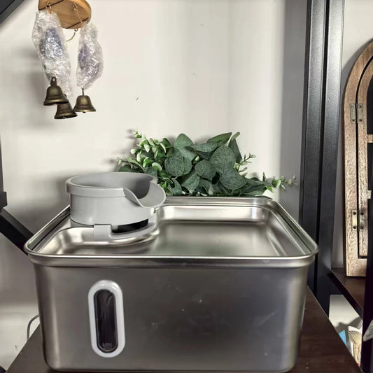 Stainless Steel Rechargeable Pet Water Dispenser For Dogs And Cats