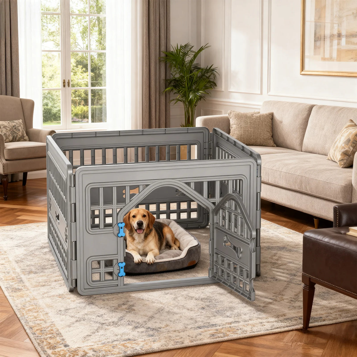 Foldable Plastic Pet Playpen Four Panel Dog Exercise Fence