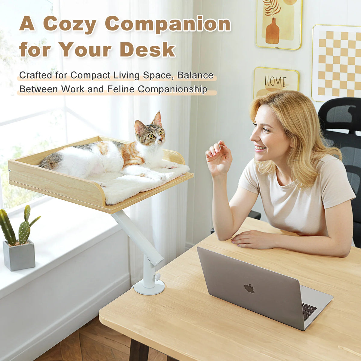 PAWZ Road Rotatable Desk Cat Bed Stand Plush Hammock