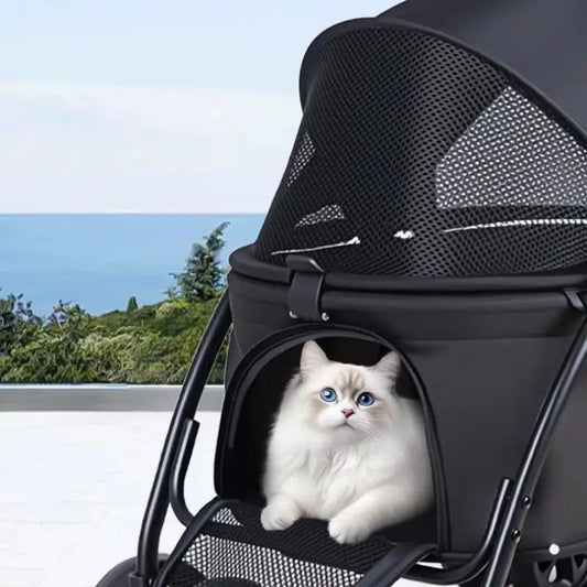 Lightweight Foldable Pet Stroller For Small Dogs And Cats