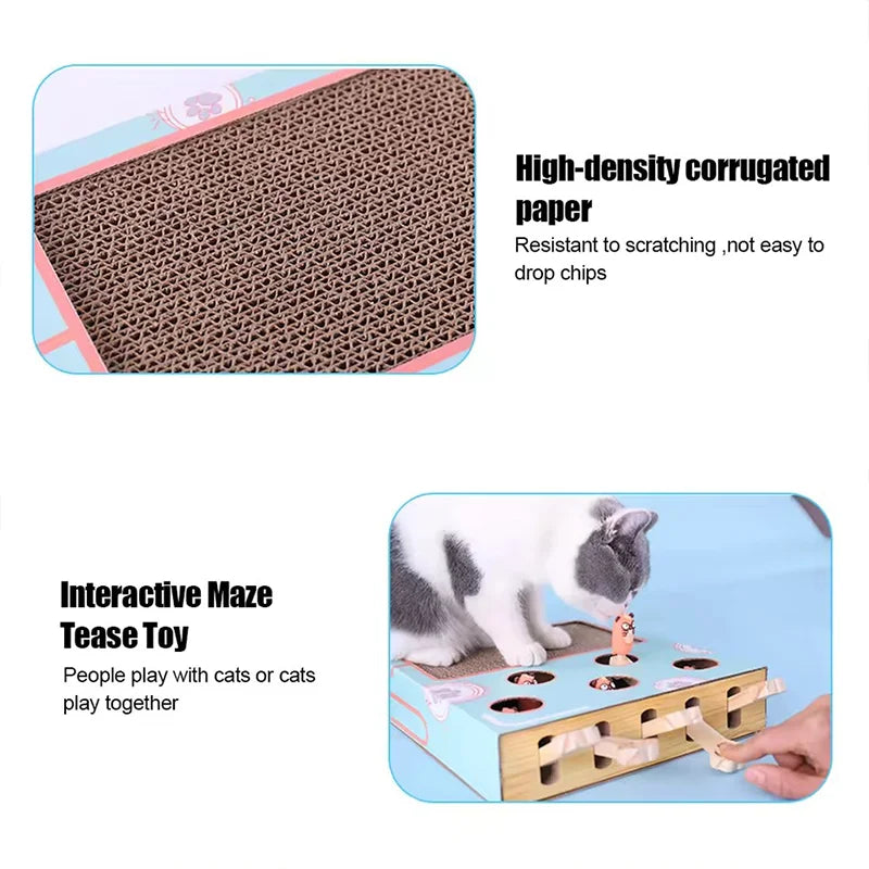 Interactive Cat Maze Toy Box With Scratcher Mouse Chase Game