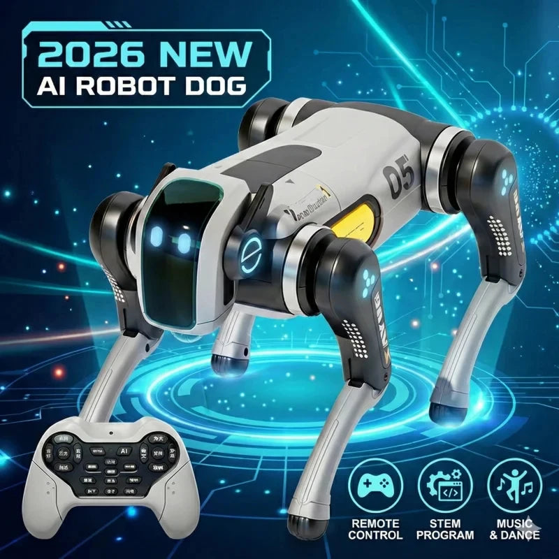 Intelligent AI Bionic Robot Dog Toy Programmable STEM RC Robot Puppy with Voice & Touch Interaction, Stunts, Music & Dance Dog