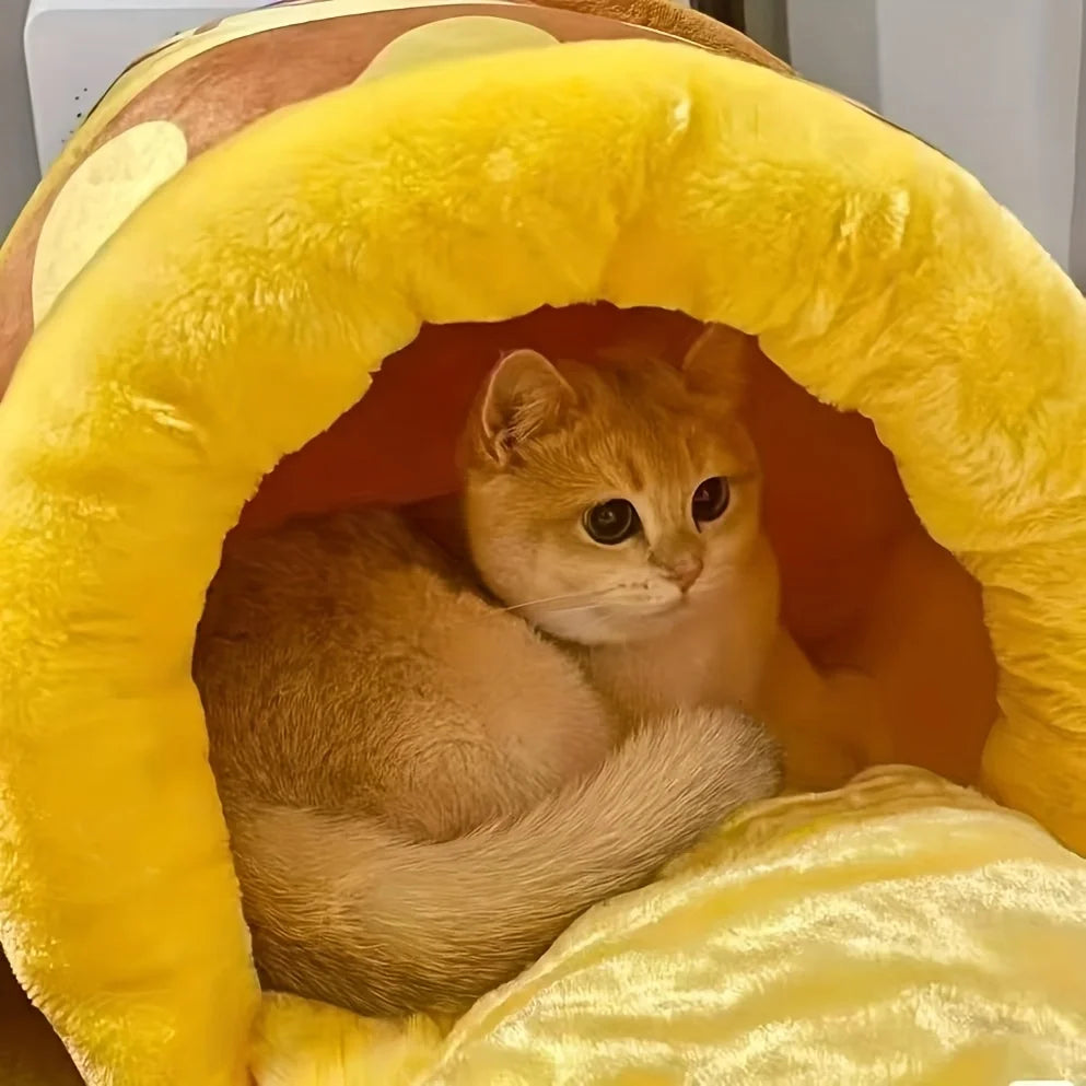 CZBNYX Cozy Honey Jar Cat Bed With Removable Corduroy Cover