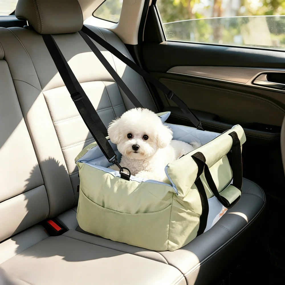 Borwart Portable Dog Car Seat With Safety Belt Washable Cover