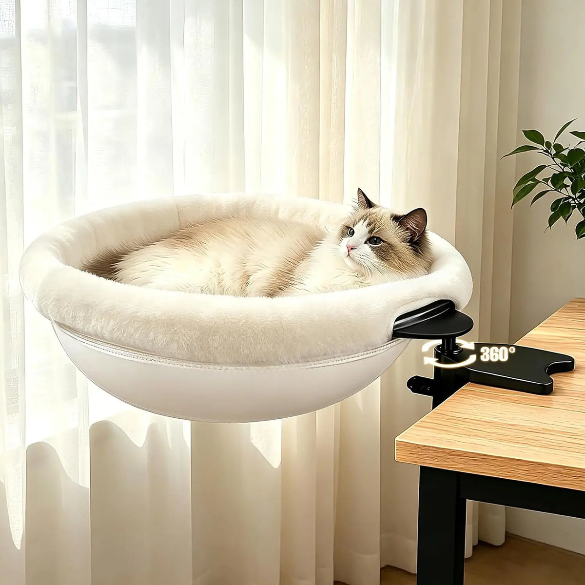 Adjustable Cat Window Perch Hammock Bed For Desk And Home