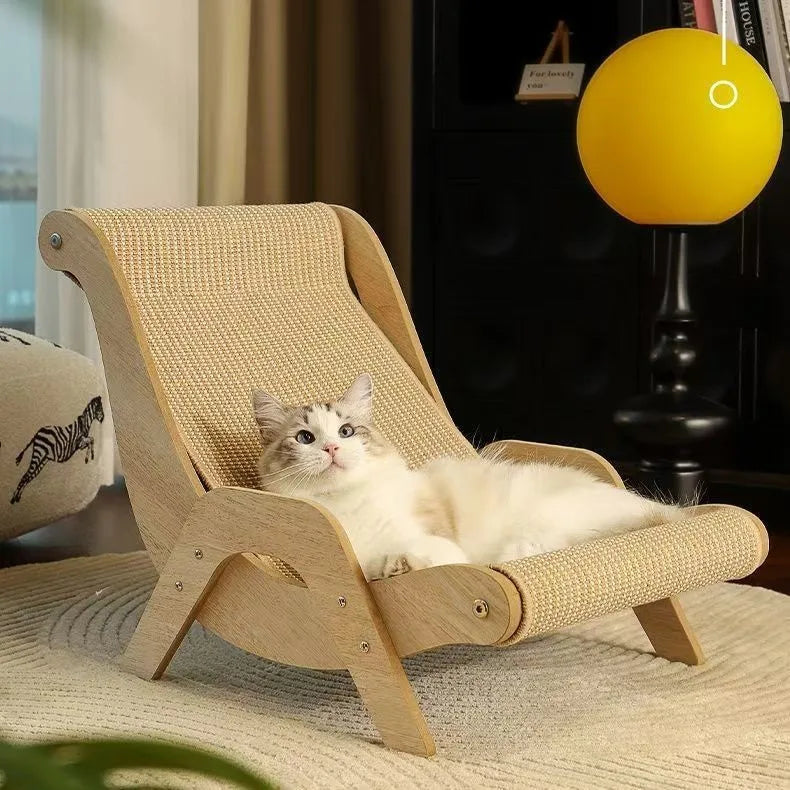 Sisal Cat Scratching Post Lounge Chair Natural Rope Pet Furniture