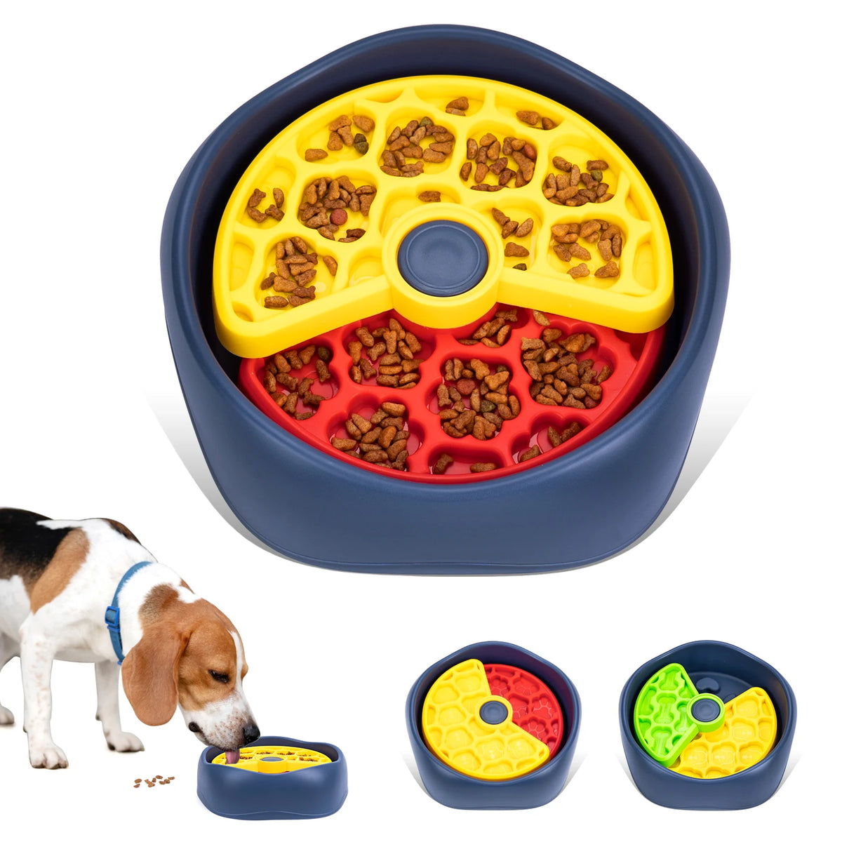 Interactive Three Layer Dog Puzzle Slow Feeder Bowl Anti Choking