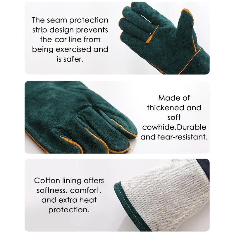 Leather Anti Bite Safety Gloves For Pet And Reptile Handling