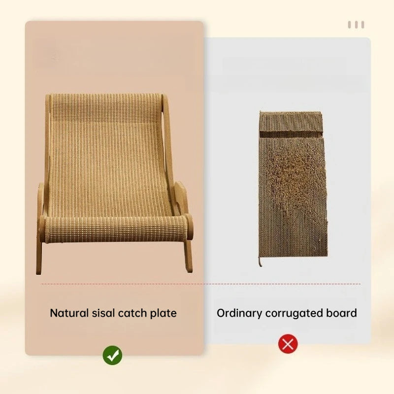 Sisal Cat Scratching Post Lounge Chair Natural Rope Pet Furniture