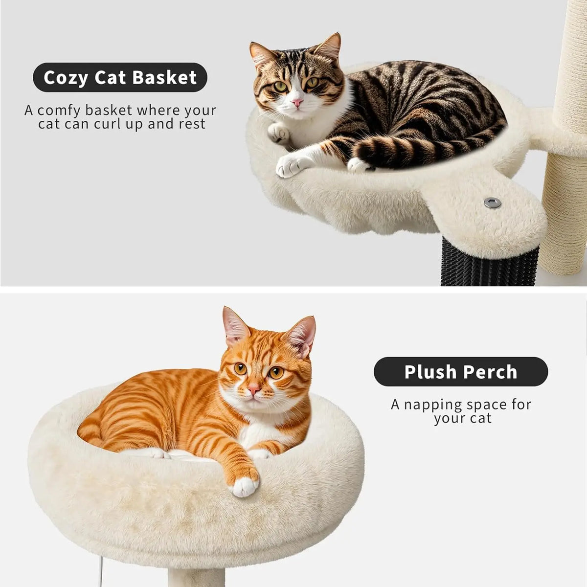 TWISTER.CK Wooden Litter Box Enclosure With Integrated Cat Tower