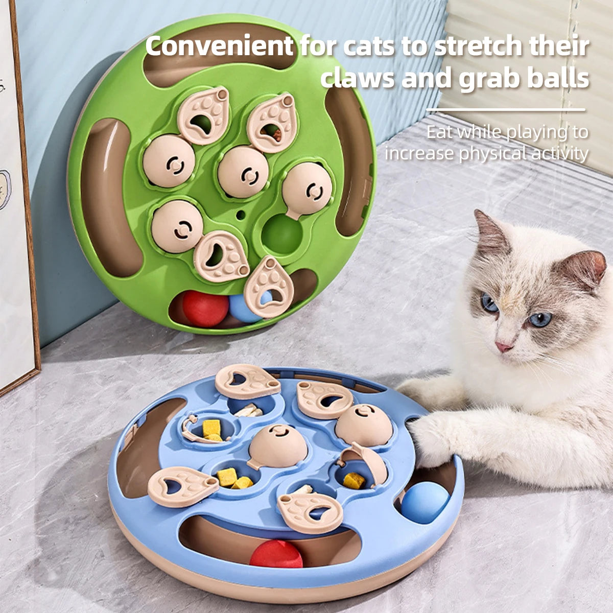 Interactive Cat Puzzle Toy Slow Feeder Treat Dispenser