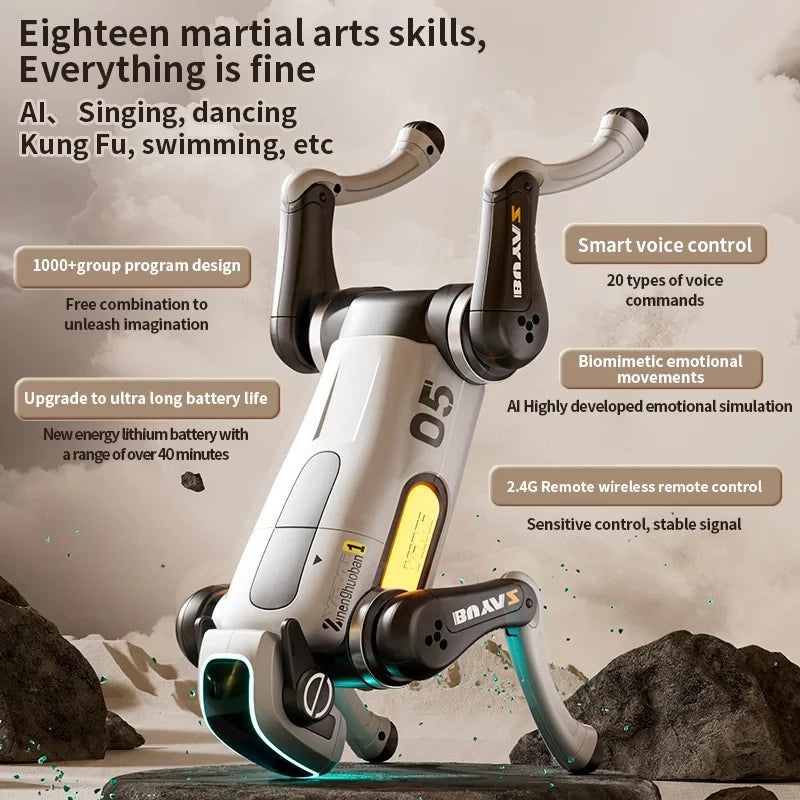 Intelligent AI Bionic Robot Dog Toy Programmable STEM RC Robot Puppy with Voice & Touch Interaction, Stunts, Music & Dance Dog