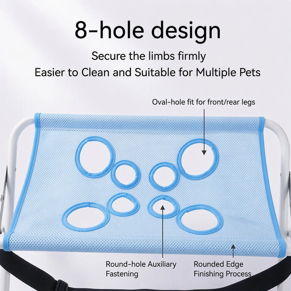 Foldable Pet Grooming and Bathing Hammock Stand Breathable Mesh Sling Pet Nail Trimming Rack Holder for Small Dogs Cats Grooming