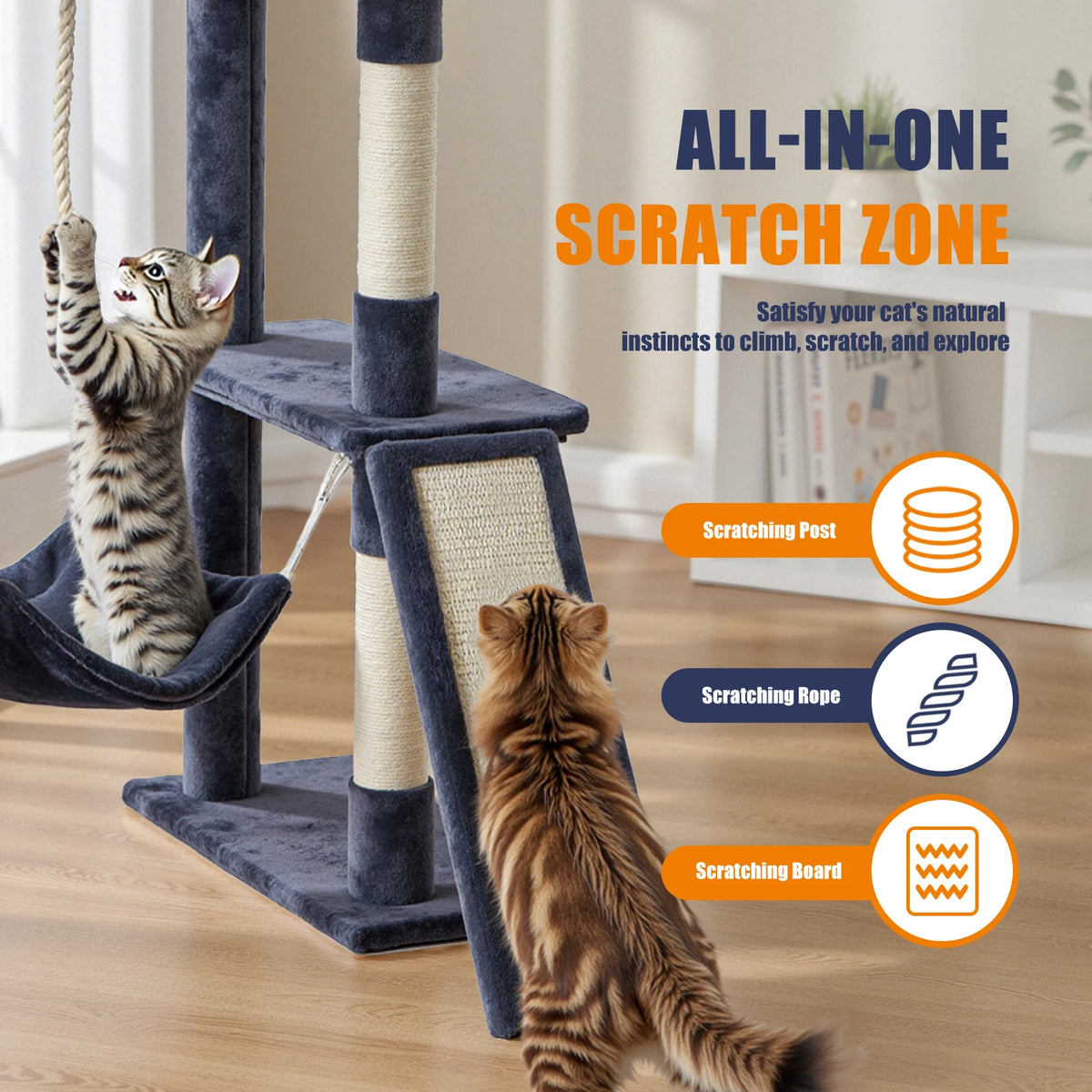 MCQ Multi Level Cat Climbing Tower With Condo And Scratch Posts