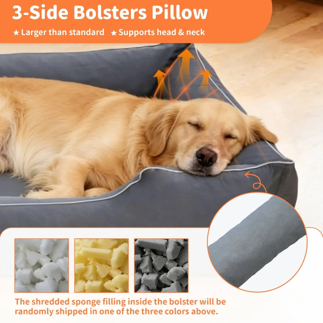 Borwart Orthopedic Dog Bed Sofa With Washable Waterproof Cover