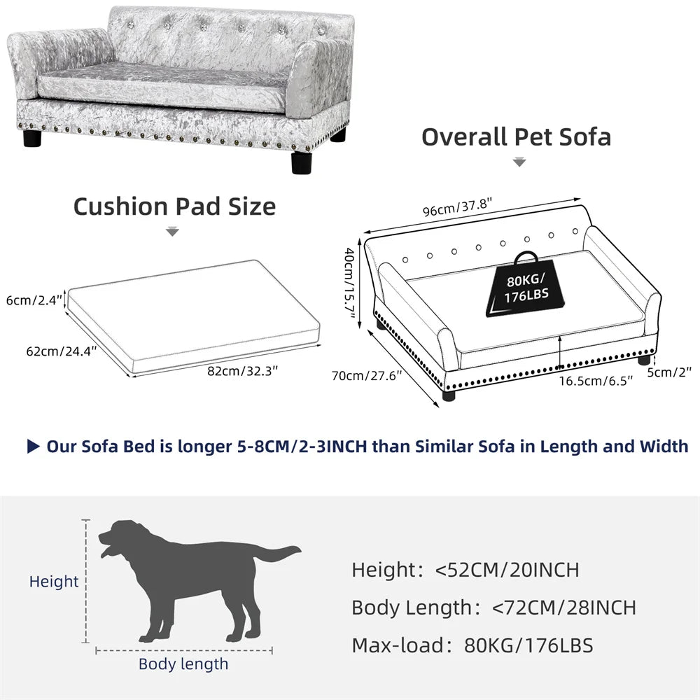Borwart Premium Raised Pet Sofa Bed For Dogs And Cats