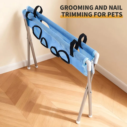 Pet Bathing Stand, Anti-Scratch Dog Cat Grooming Hammock, Small Pet Nail Clipping Holder Restraint Station for Dog Cat Bath