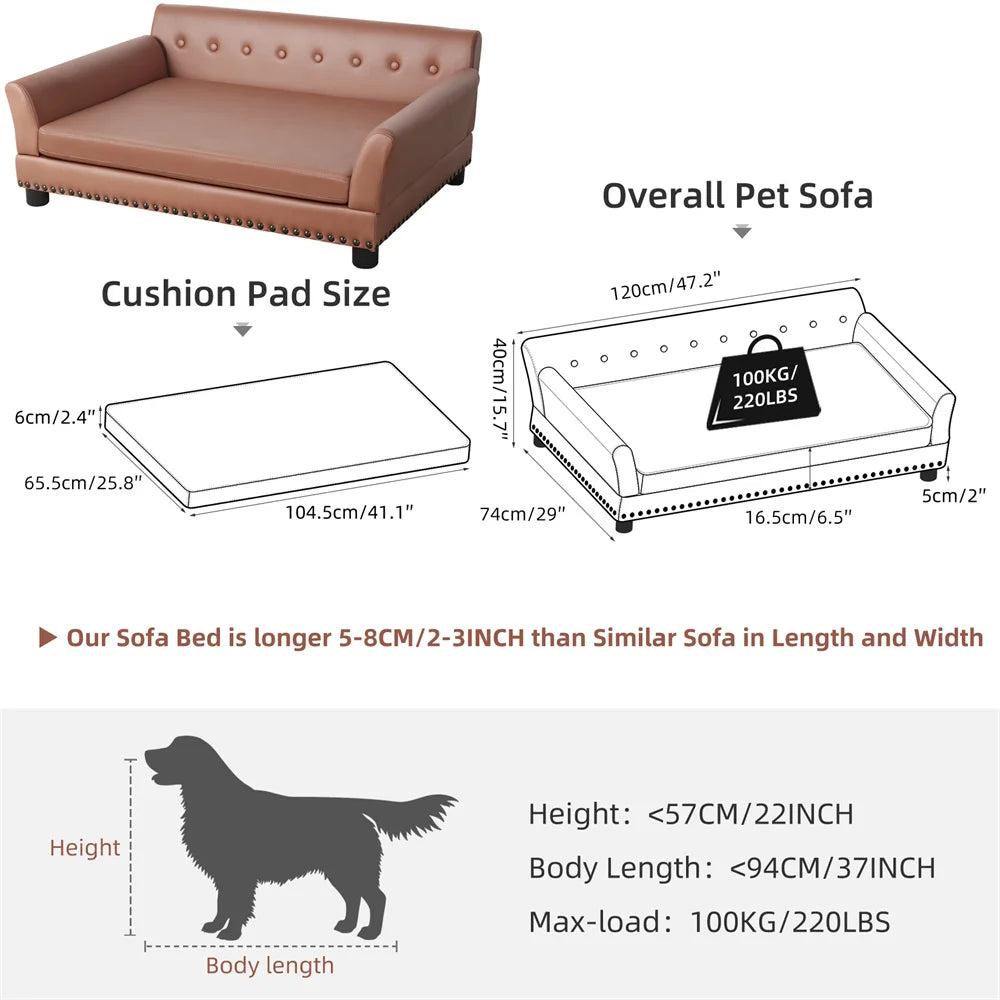 Borwart Premium Raised Pet Sofa Bed For Dogs And Cats