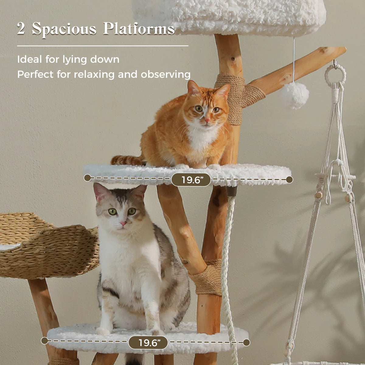 Pawz Road Modern Cat Tower Featuring Swing Hammock And Baskets