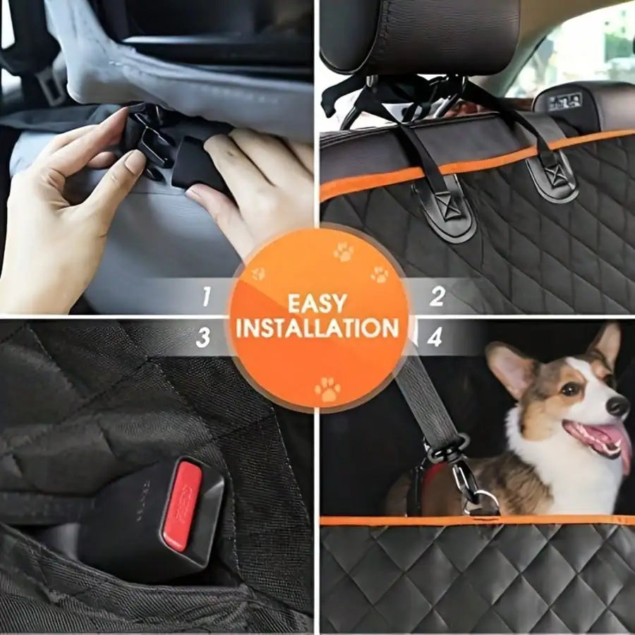 Waterproof Dog Car Seat Cover With Hammock And Side Flaps