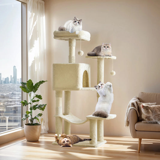 MCQ Four Tier Cat Tree Tower With Sisal Scratching Posts