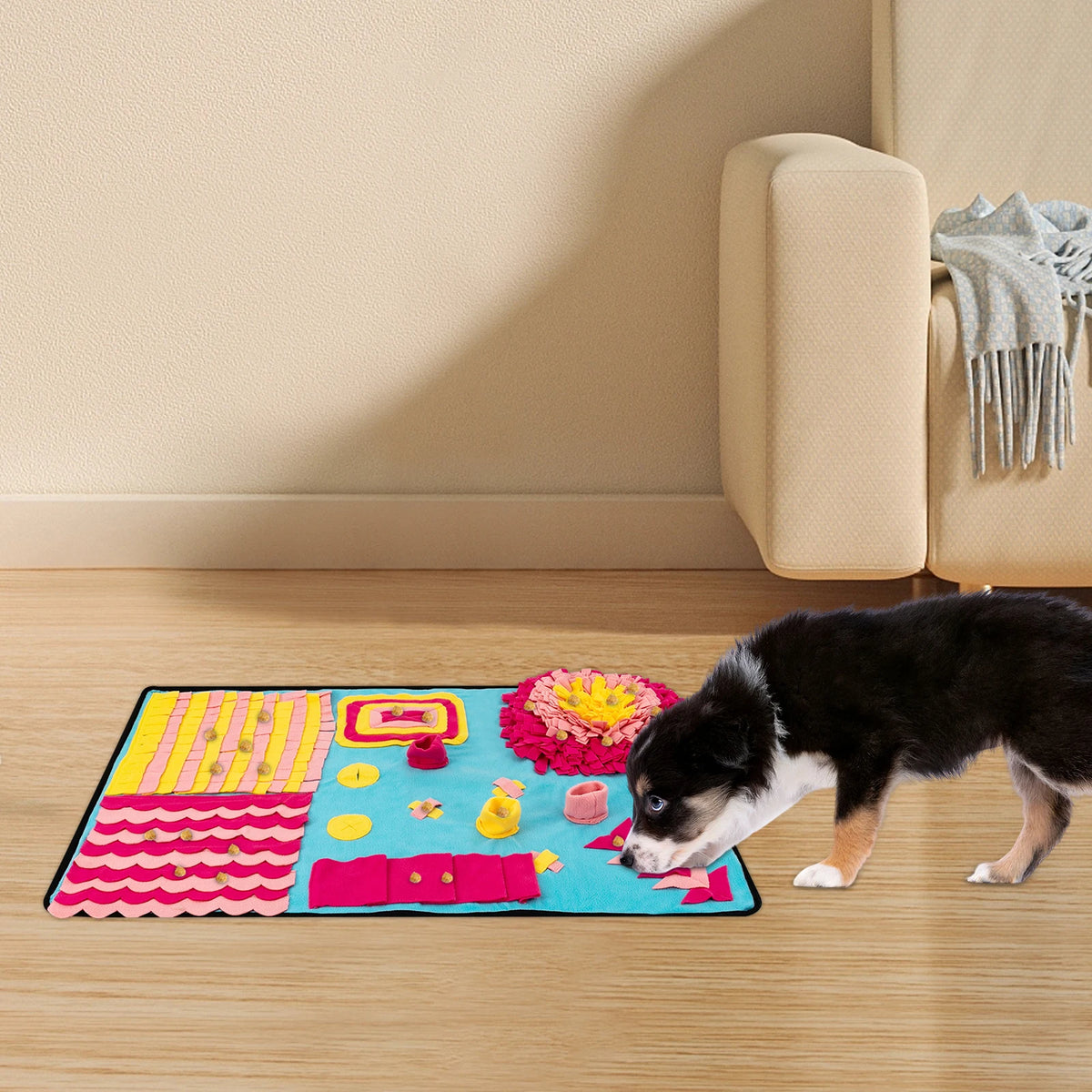 (Clearance Sale!) Fleece Sniffing Mat 70x105cm Pet Snuffle Mat Interactive Dog Puzzle Toy Snuffle Mat Feeding Mats with Hidden Treats