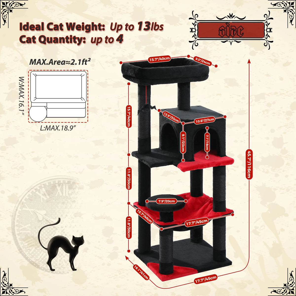 PAWZ Road Gothic Cat Tower With Hammock And Scratching Post