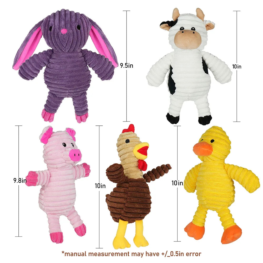 Plush Squeaky Dog Toys Assortment Value Pack For Pets