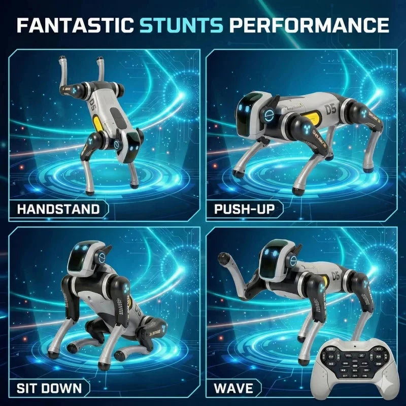 2026 New AI Bionic RC Robot Dog Voice Touch Control Programmable Stunt Dancing STEM Educational Toy For Boys Girls