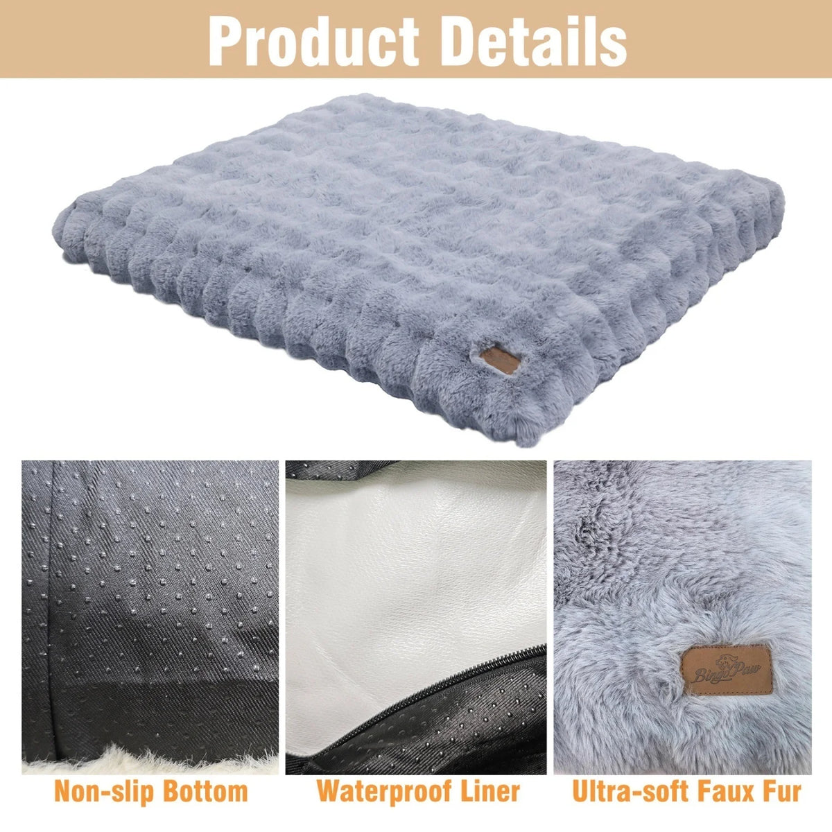 Bingopaw Plush Calming Dog And Cat Bed With Foam Base