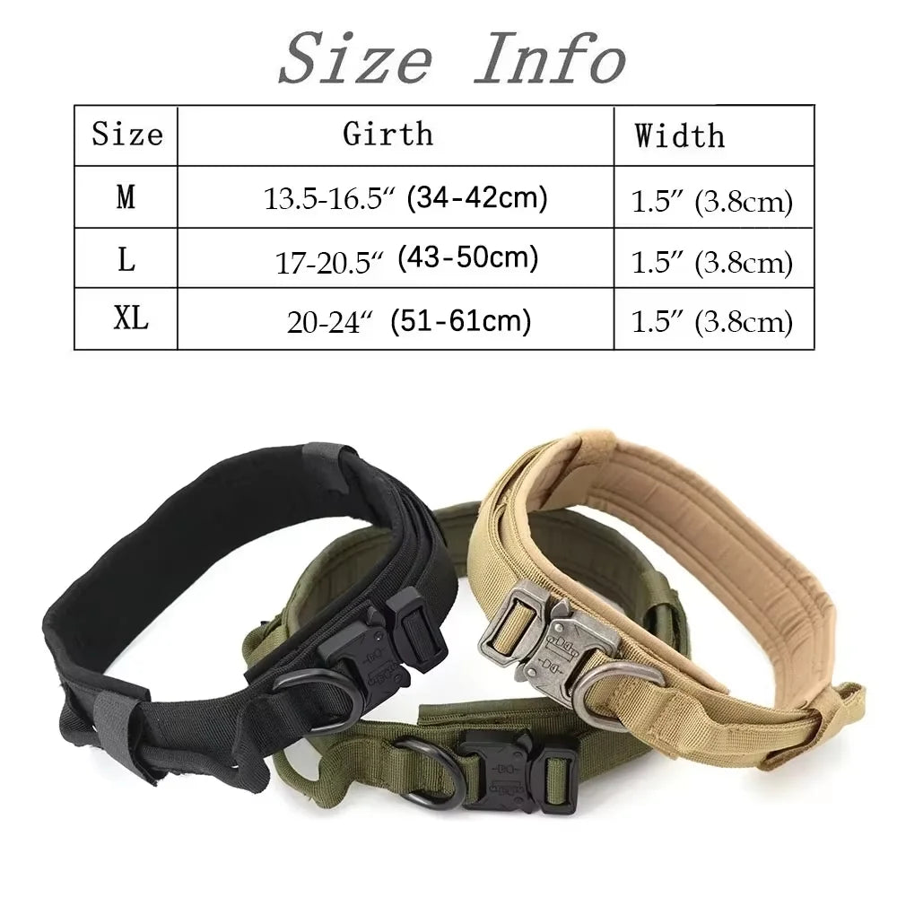 Adjustable Nylon Tactical Dog Harness Collar And Leash Set