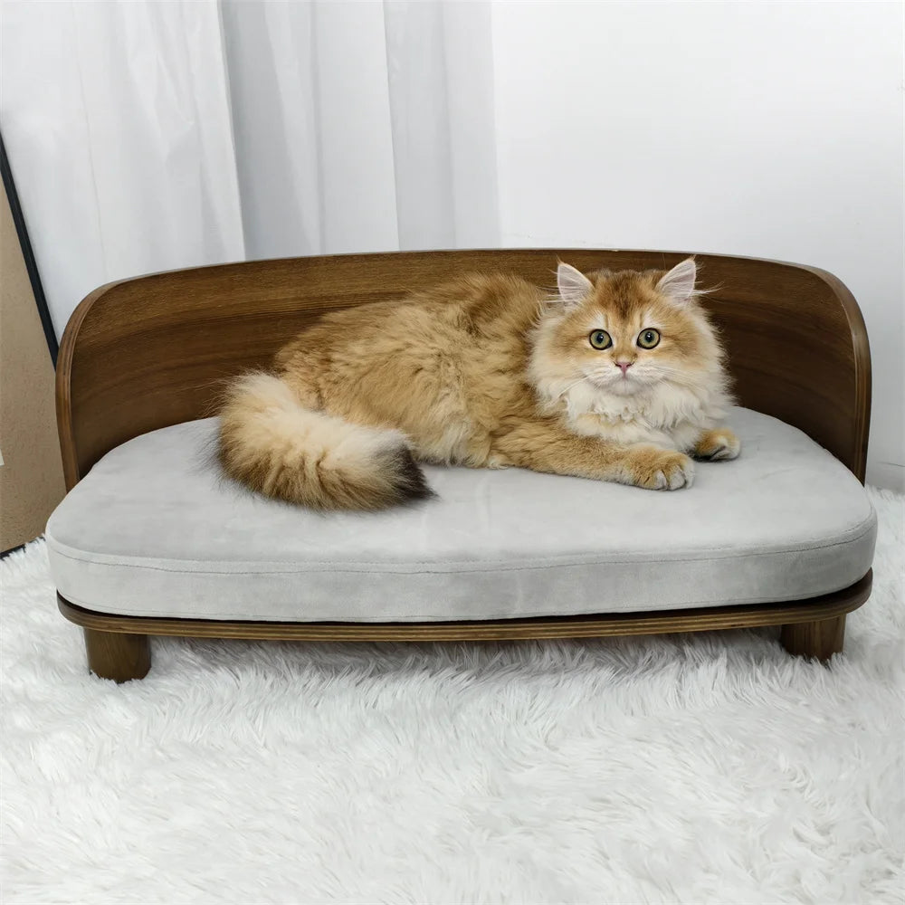 Borwart Wood Elevated Pet Sofa For Small Dogs And Cats