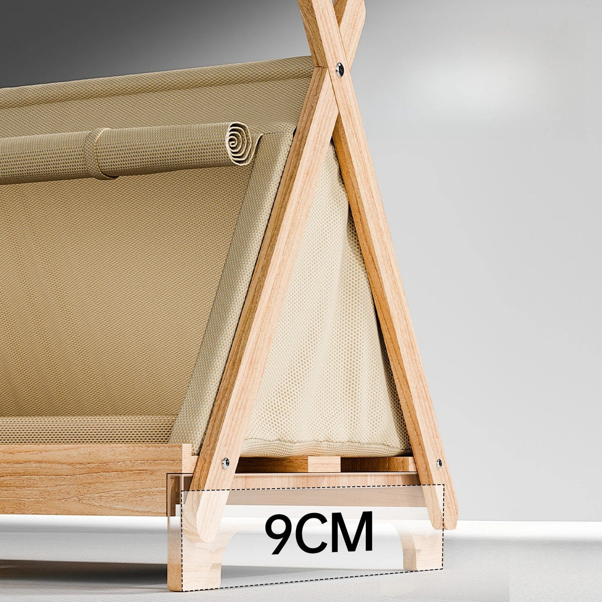 Wooden Elevated Cat Bed With Window And Stable Frame