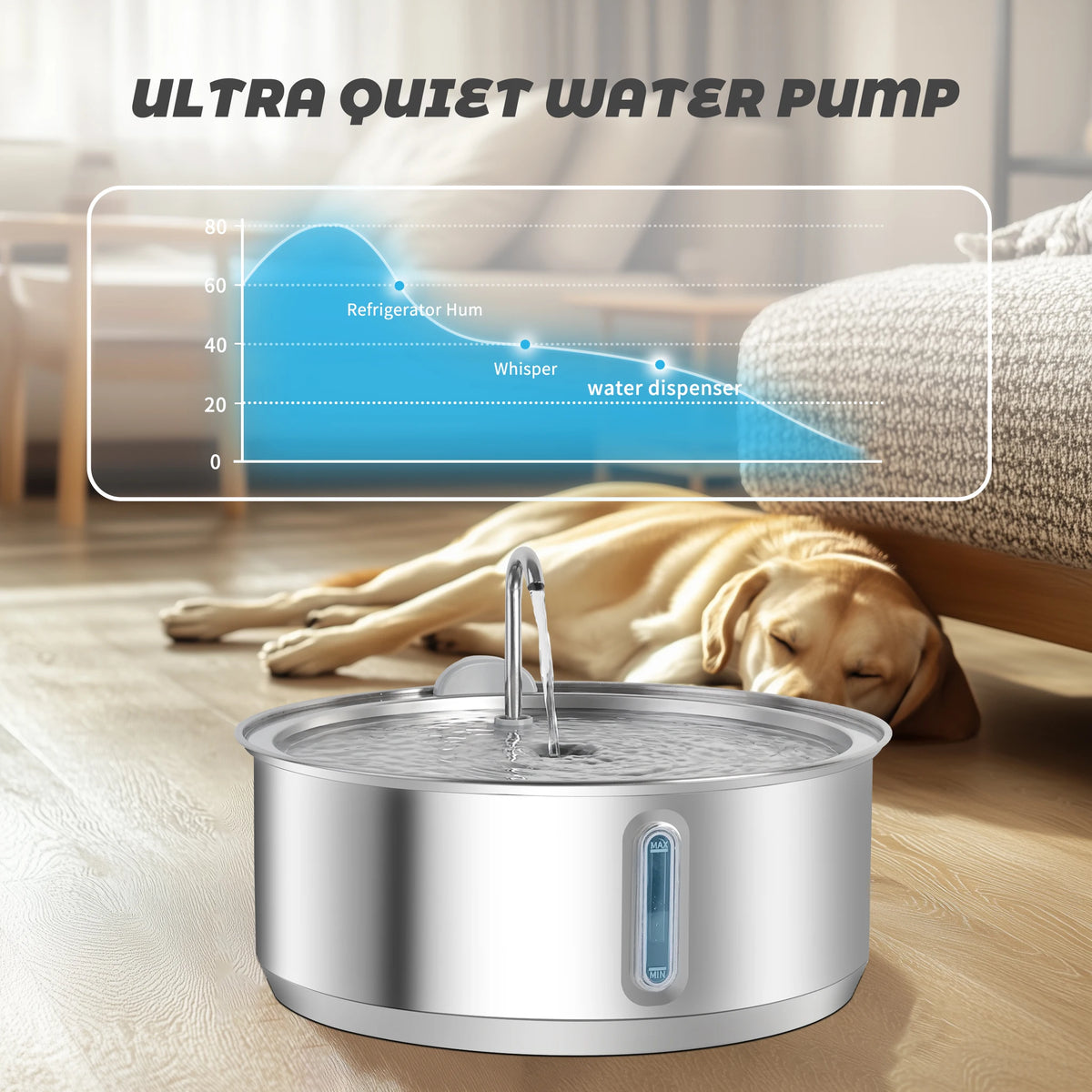 Stainless Steel Automatic Pet Water Fountain With Filter For Cats