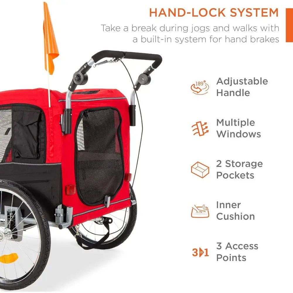 Sturdy Dog Bike Trailer And Stroller With Independent Suspension