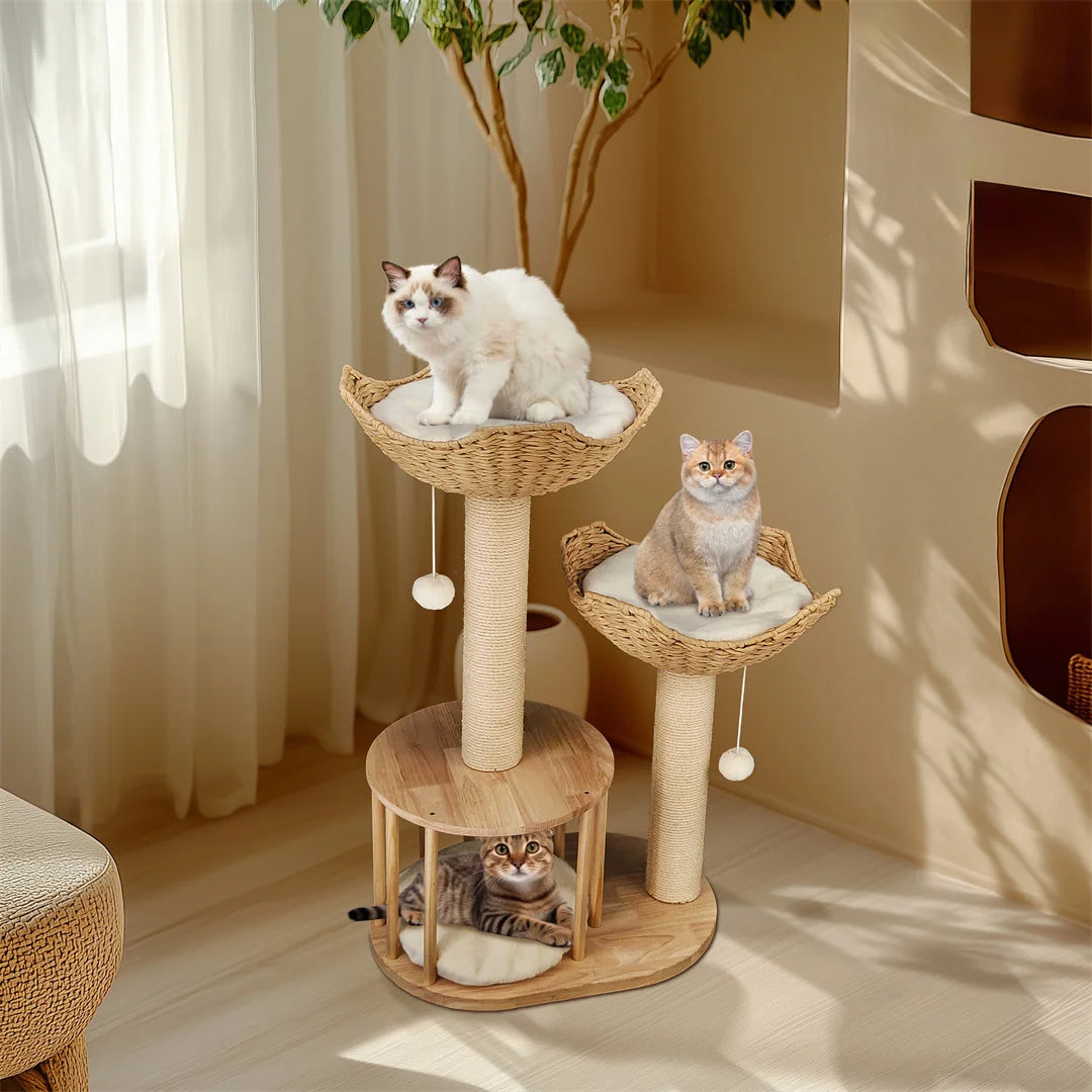 Bingopaw Indoor Cat Climbing Tower With Sisal Scratching Post