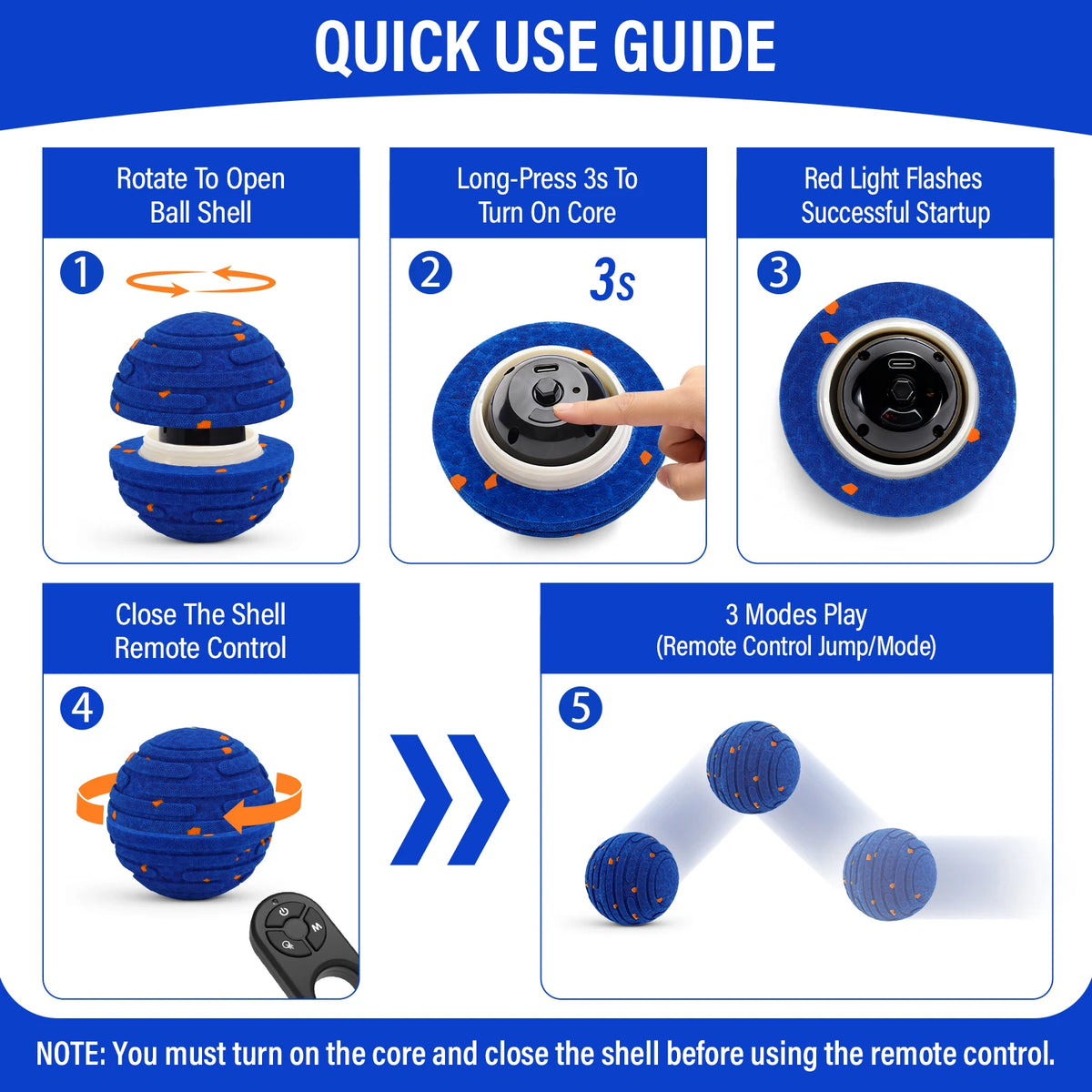 Smart Interactive Dog Toy Indestructible Rechargeable ETPU Automatic Ball