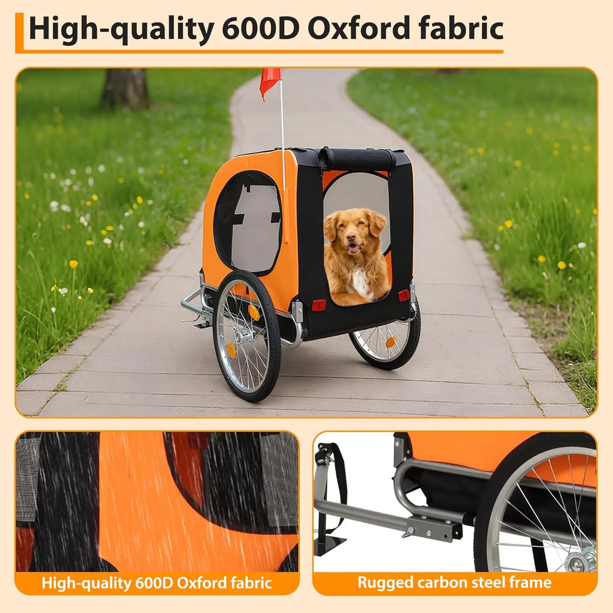 Twister Foldable Dog Bike Trailer Heavy Duty Pet Carrier