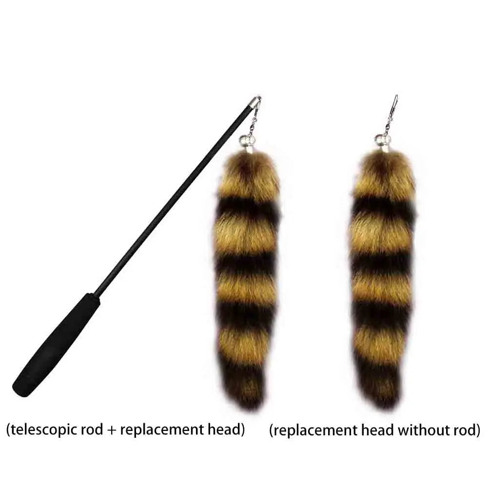 Cats Teasing Stick Telescopic Rod Interactive Pet Teaser Stick Soft Cat Toy Funny Long Hairy Pet Teasing Rod Pet Supplies
