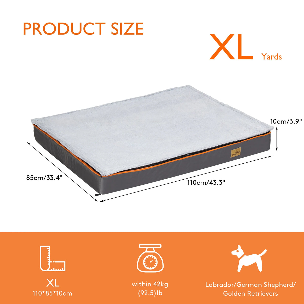BINGOPAW Orthopedic Padded Dog Bed With Washable Cover Foam Cushion