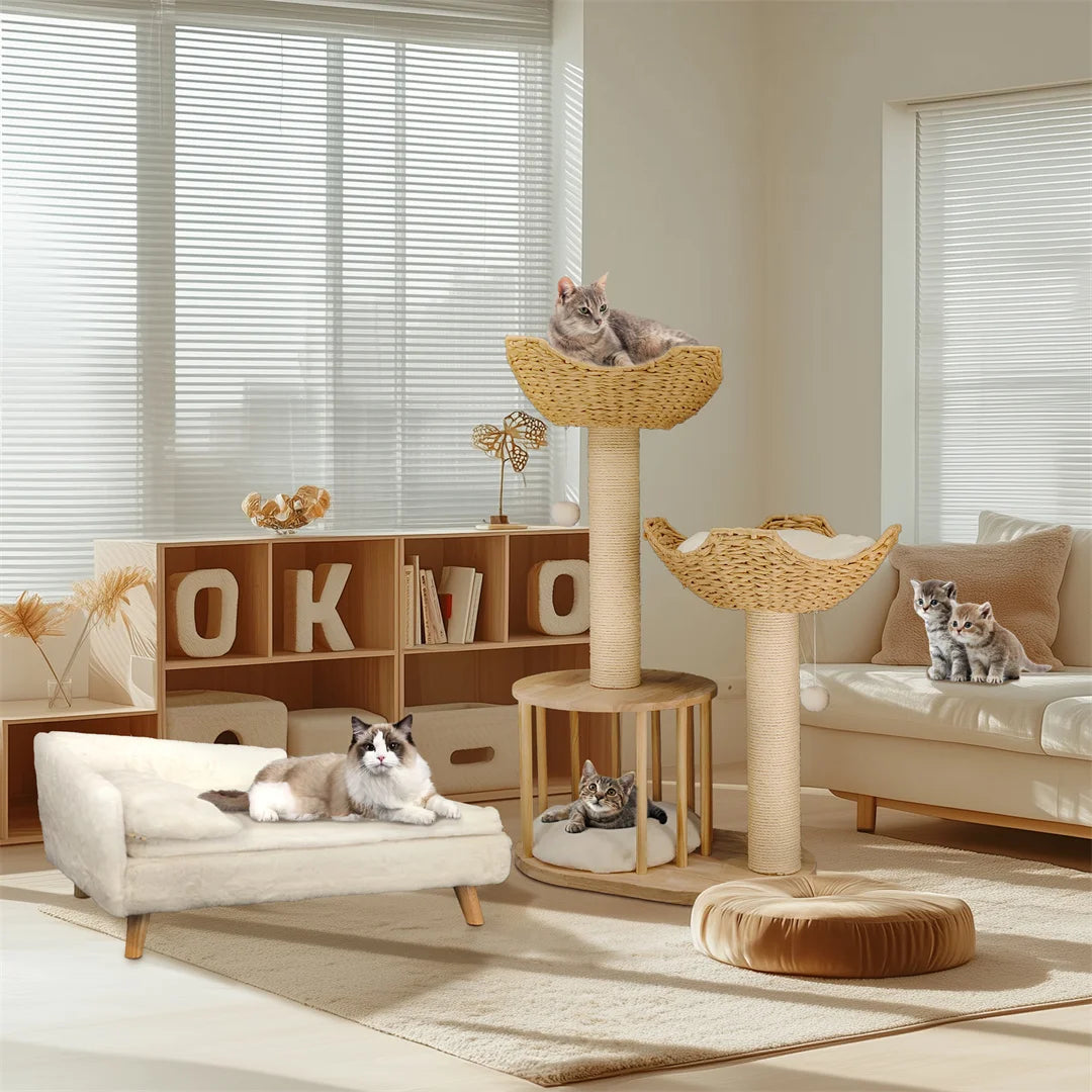 Bingopaw Indoor Cat Climbing Tower With Sisal Scratching Post